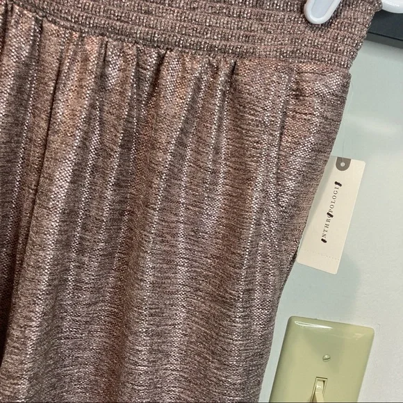 Anthropologie Pink Rose Metallic Shimmer Jogger Trouser Pants NWT - Picture 12 of 16